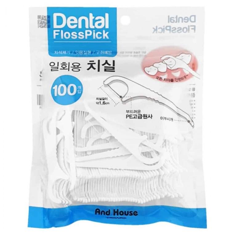 덴탈 일회용치실 100P 치간치실 치실막대