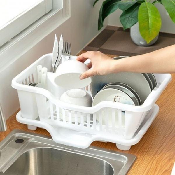물빠짐 식기건조대 플라스틱 1단 그릇정리대 설거지 싱크대 미니 주방