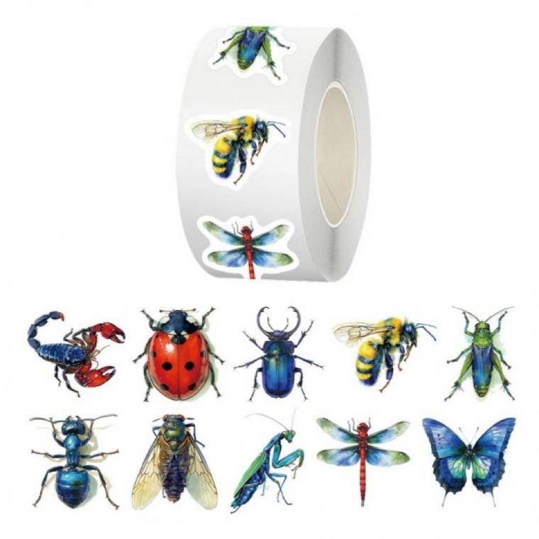 10종 곤충 스티커 잠자리 나비 500pcs