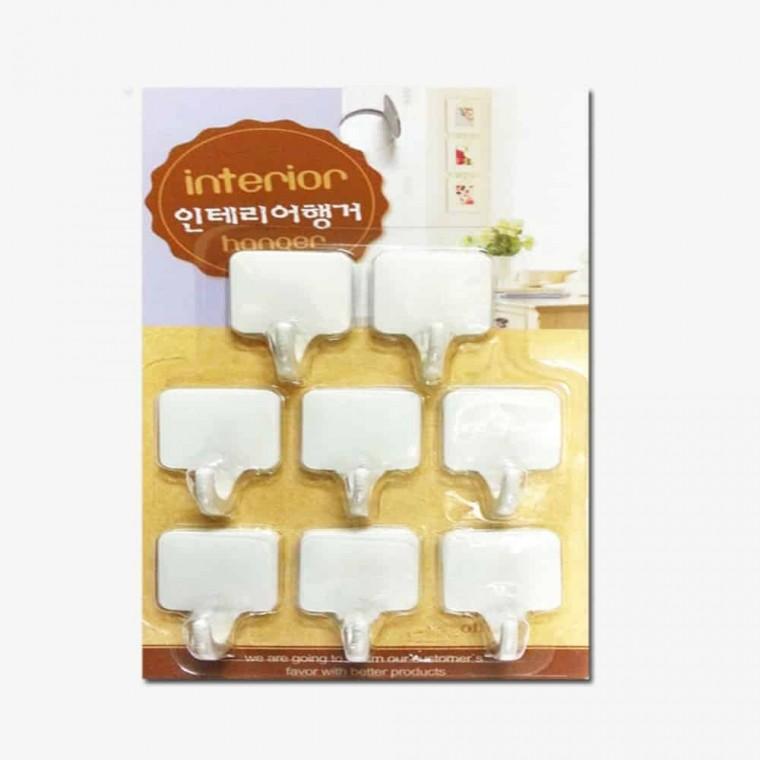 네모행거 8P 화이트 욕실후크 벽부착행거