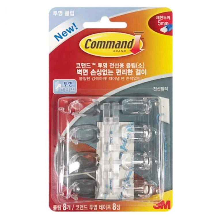 투명 전선용 클립 소 8p 전기선정리 케이블집게