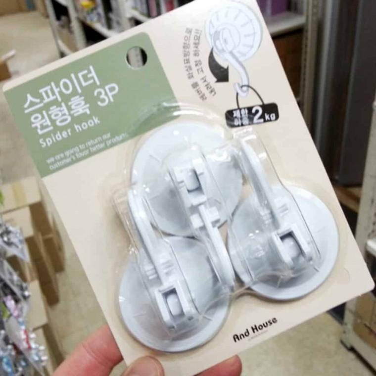 스파이더 원형훅 3p 벽옷걸이 벽걸이