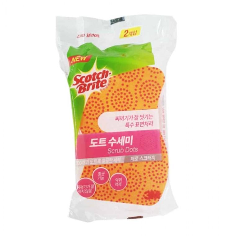 도트 수세미 2P 청소수세미 냄비수세미