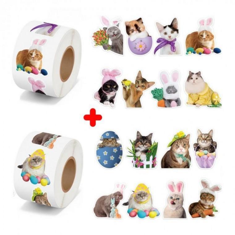 16종 부활절 고양이 스티커 500pcs