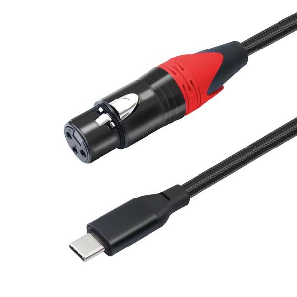 XLR 3핀 암 to C타입 녹음용 마이크 변환 케이블 노트북 스마트폰 연결 SMC303