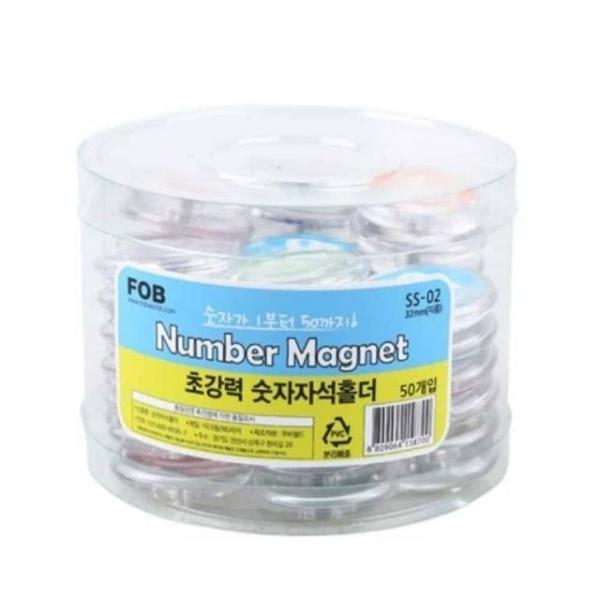 숫자 자석 홀더 32mm 50개 광고자석 교육용자석