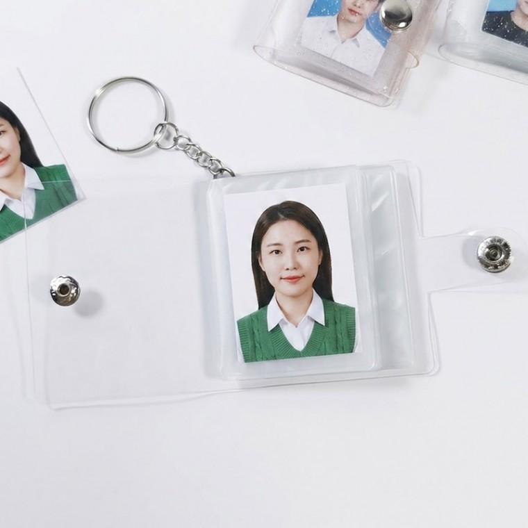 미니 앨범 키링 투명 펄 사진첩 열쇠고리 DD-13509