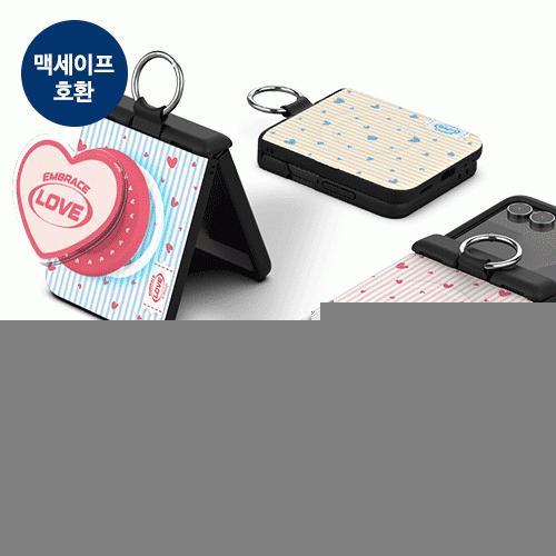 트라이코지 스몰 하트 패턴 오토 힌지 보호 마그네틱 카드 도어 범퍼 케이스 Z플립8(F776) 플립7(F766)