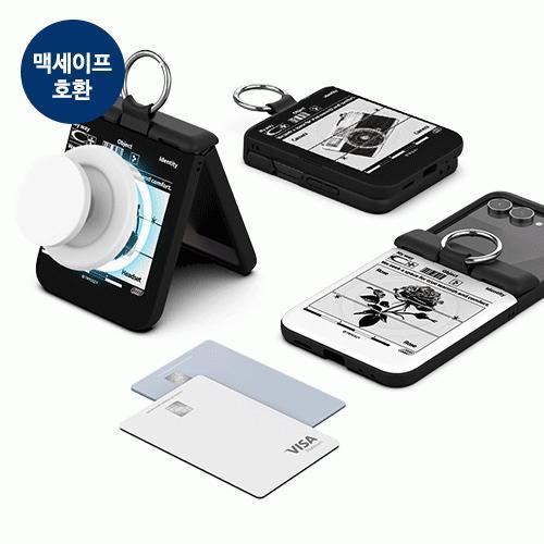 트라이코지 블랙 아트웍 오토 힌지 보호 마그네틱 카드 도어 범퍼 케이스 갤럭시Z플립8(F776) 플립7(F766)