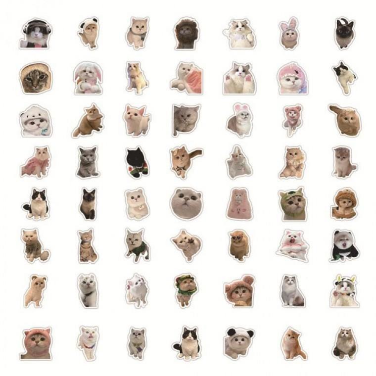 귀여운 고양이 리무버블 스티커 56pcs