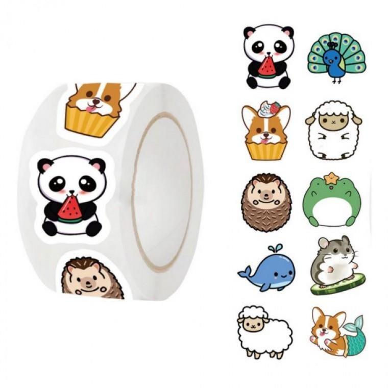 10종 동물 만화 스티커 500pcs