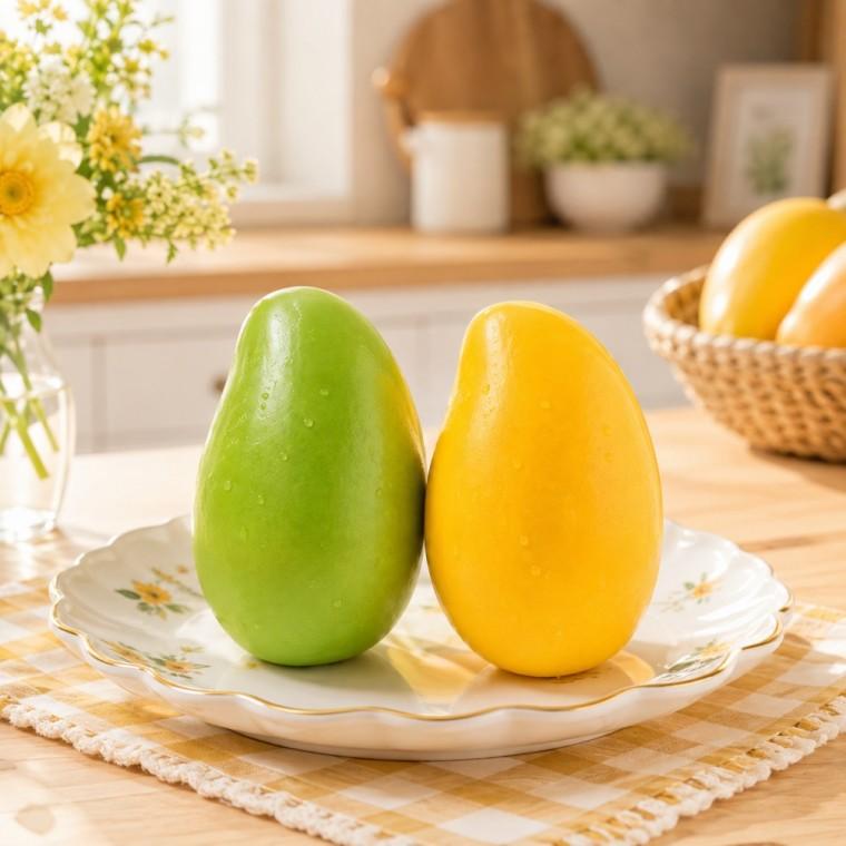 자광 변색 망고 크런치슬랑이1p 꾸덕꾸덕 수제슬라임 쫀득 촉감완구 집콕놀이 말랑쫀득슬라임