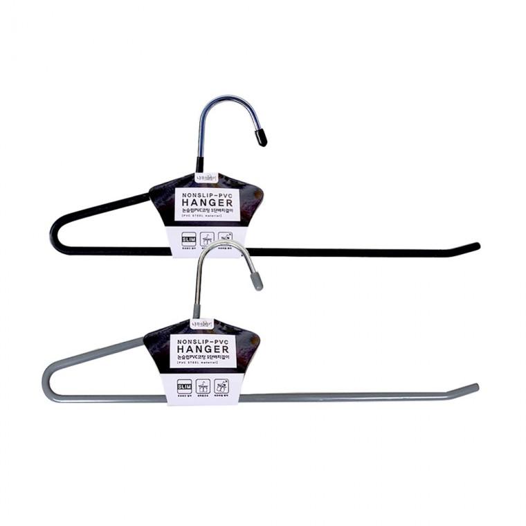 논슬립 PVC 코팅 바지걸이 1P -R