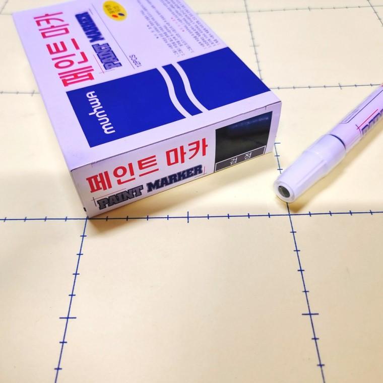 12개 1타스 검정 문화 페인트 마카 유리에쓰는 펜 블랙