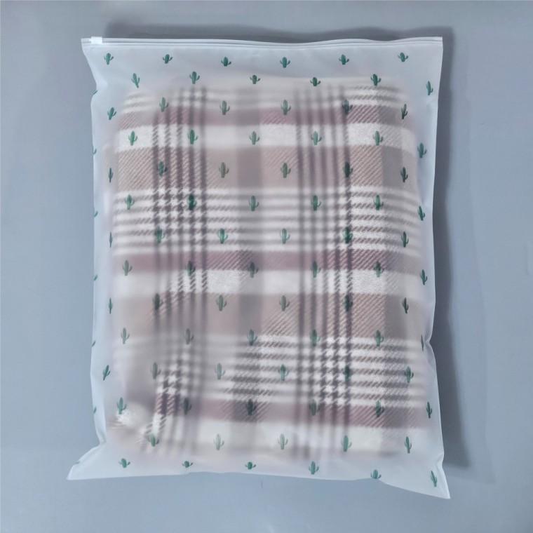 다회용 선인장 반투명 여행용 정리 지퍼백 5호 40X50
