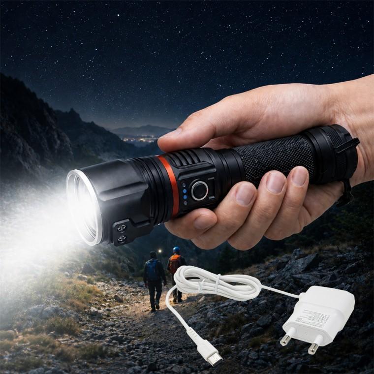 최상의성능 LED 충전식 멀티 캠핑 랜턴 서치라이트 손전등 후레쉬 D55아답터포함