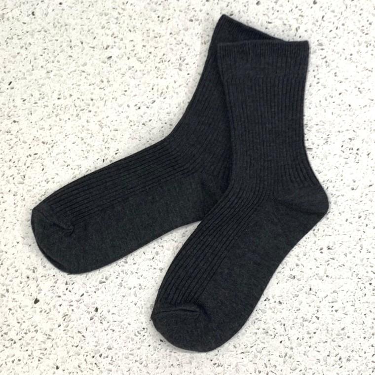 남여공용 무압박 골지양말 차콜
