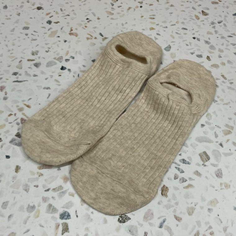 남성용 골지 발목 덧신 양말 아이보리