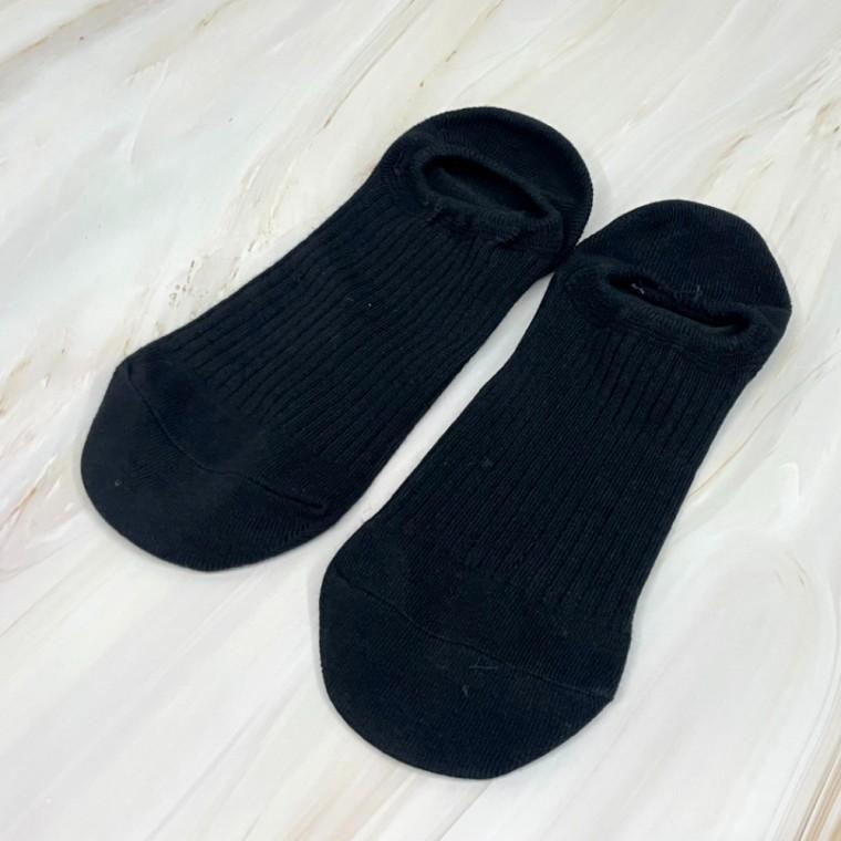 남성용 골지 발목 덧신 양말 블랙