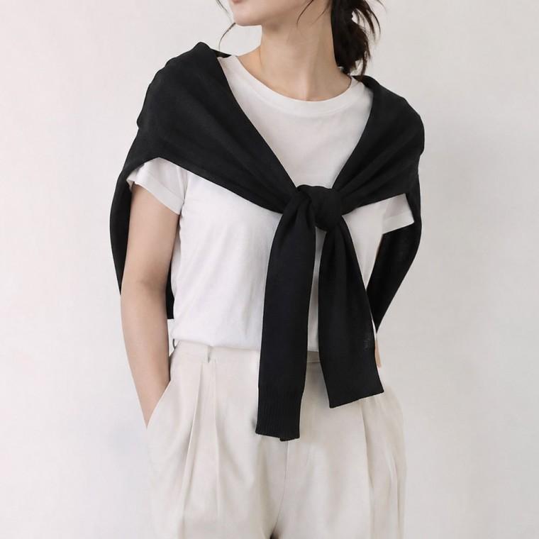 레이어드 페이크 어깨숄 가디건 4color LM-0970
