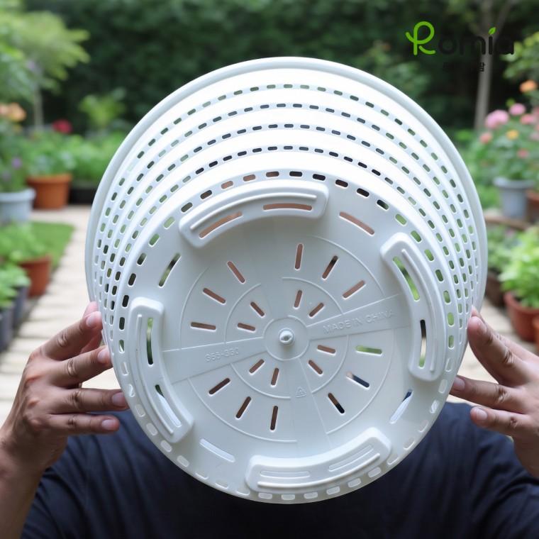 벤트팟 과습방지 숨쉬는 뿌리조절 화분 화이트 22cm