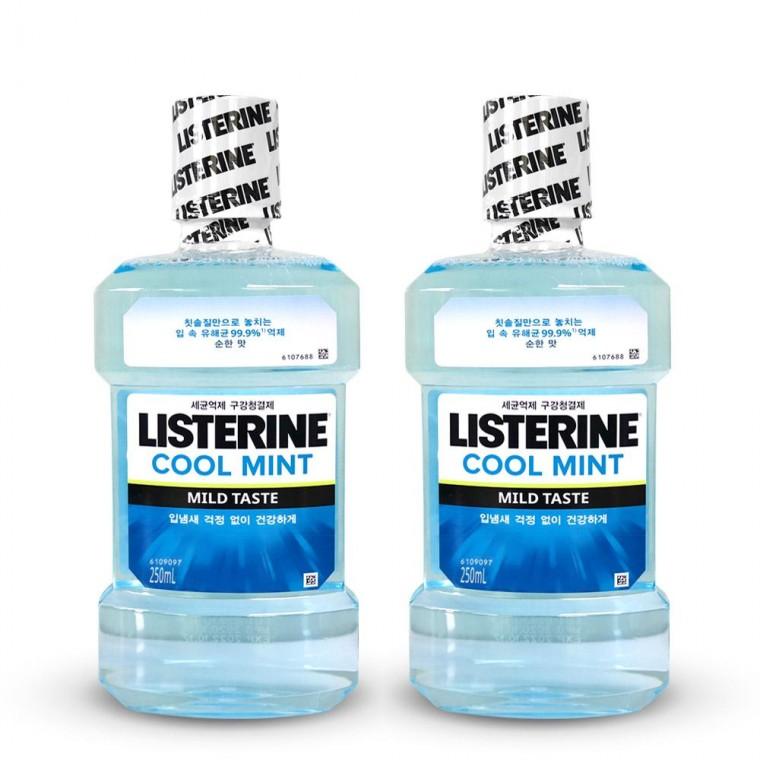 리스테린 쿨민트 마일드 순한 입냄새제거 구강청결제 가글 250ml 2개