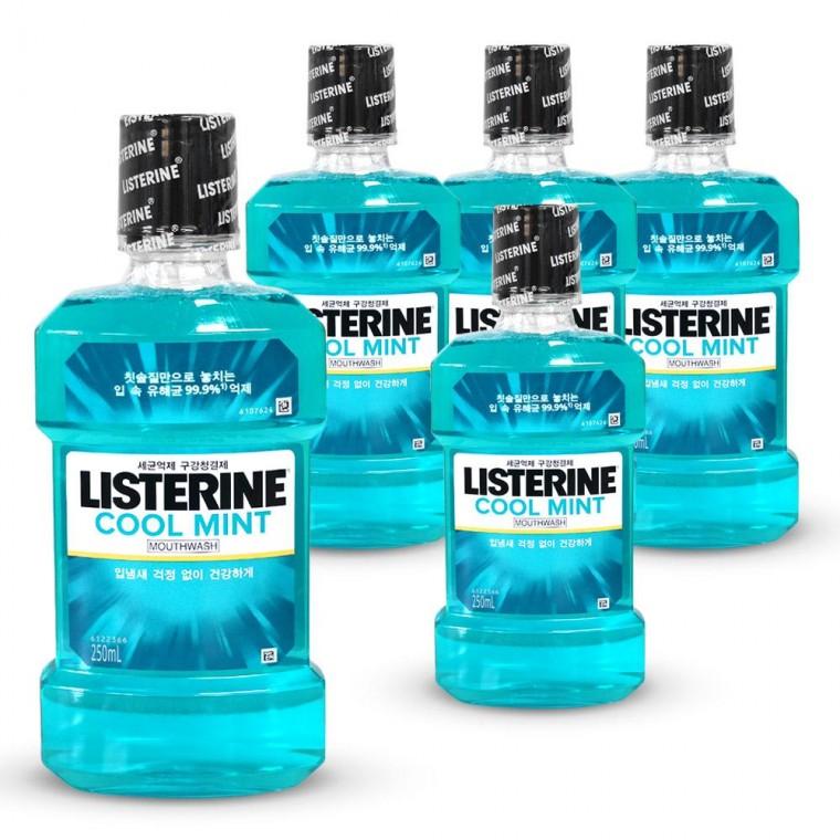 리스테린 쿨민트 입냄새제거 구강청결제 가글 250ml 5개