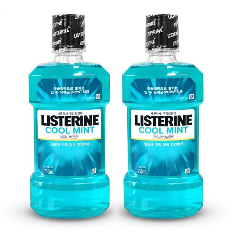 리스테린 쿨민트 입냄새제거 구강청결제 가글 750ml 2개