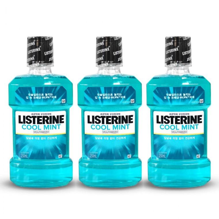 리스테린 쿨민트 입냄새제거 구강청결제 가글 250ml 3개