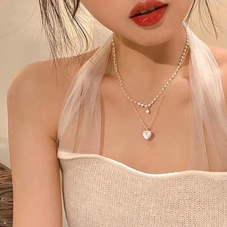 여성 패션 레이어드 두줄 목걸이