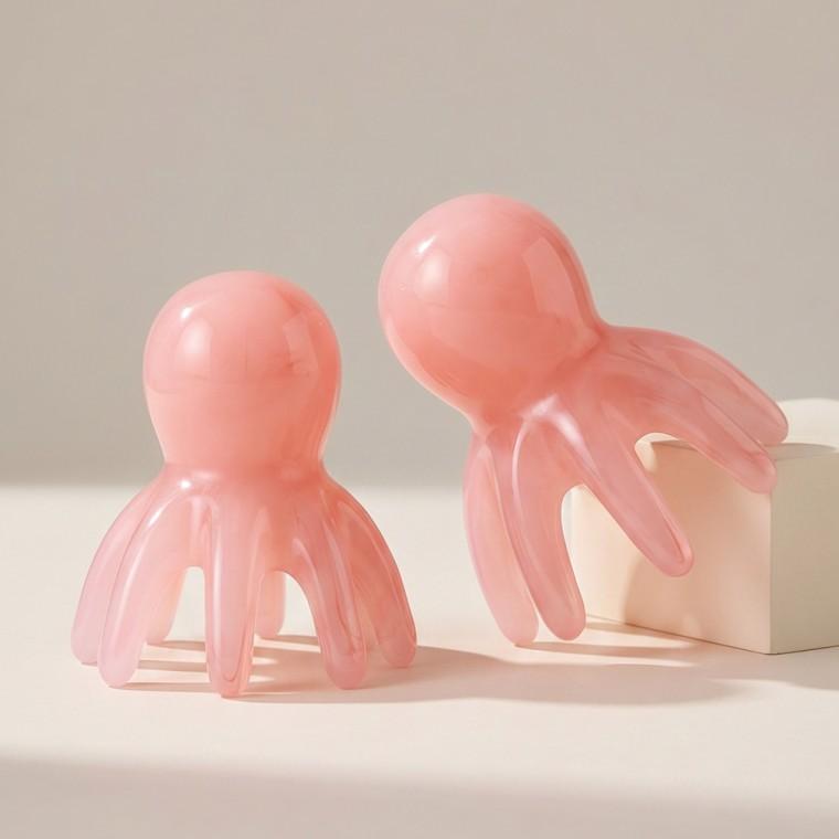 문어 괄사 두피 안마기 미니 마사지기 머리 마시지 빗