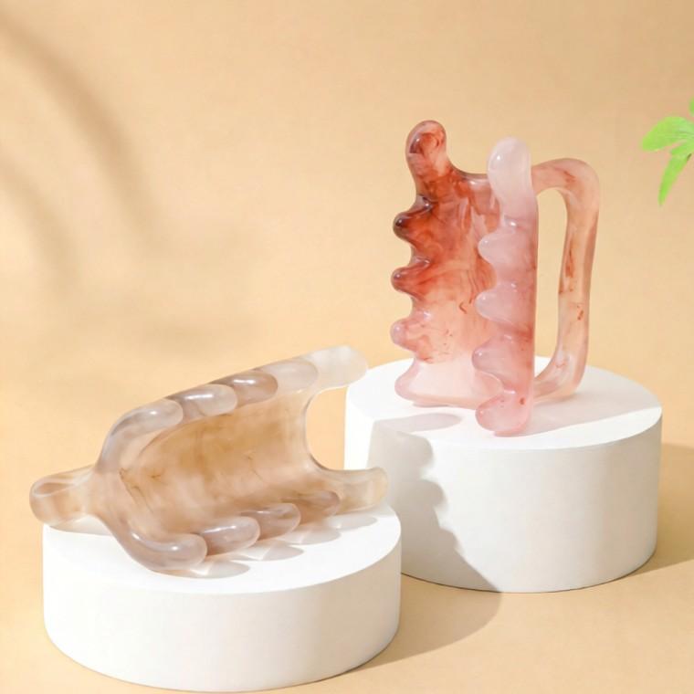 두피 얼굴 경락 전신 승모근 림프 손잡이 괄사 마사지기 (개별OPP)