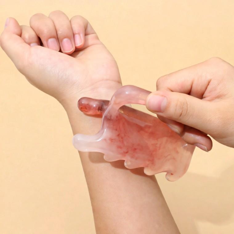 경락 두피 얼굴 전신 승모근 림프 손잡이 괄사 마사지기 (개별OPP)