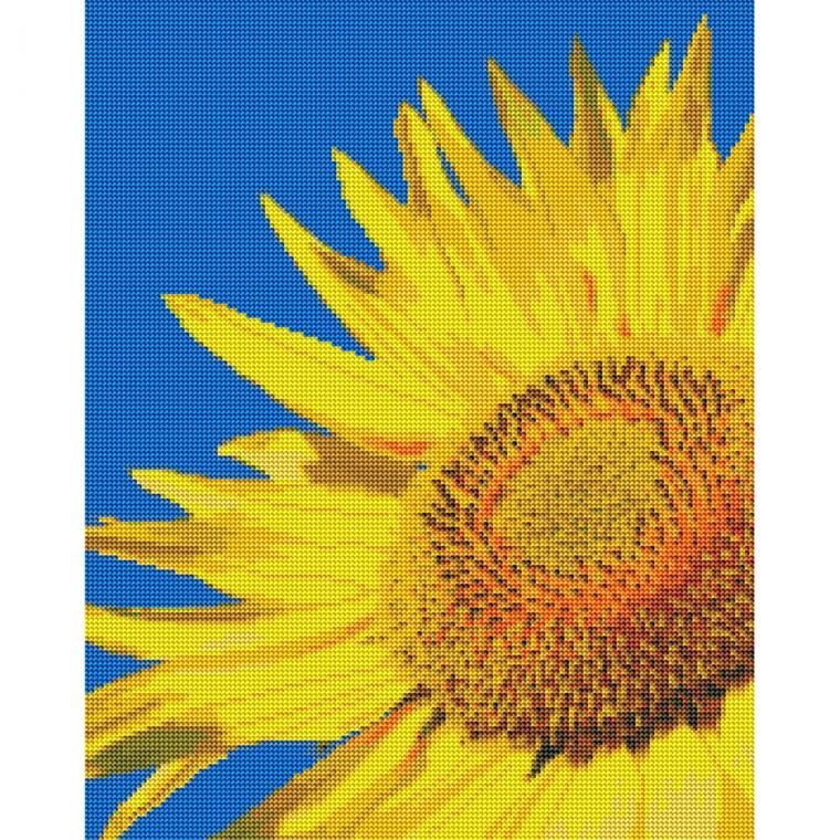 하모니아트 DIY보석십자수 패브릭형 40X50 해바라기 한송이