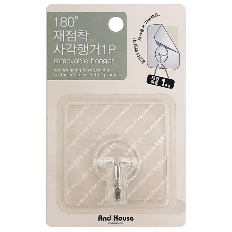 우일 180도 재점착 행거 (사각 8113 투명1p) 접착고리