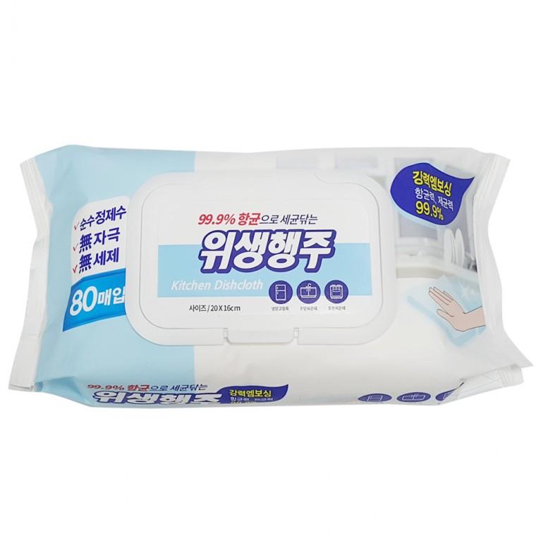 샤인 위생행주 80매입 엠보싱 위생얼룩 주방 묵은때 찌든때 세정 티슈행주