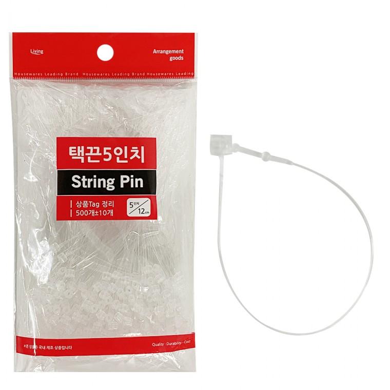 민광 택끈5in (투명 K288) 12cm 텍고리 상표끈 라벨끈