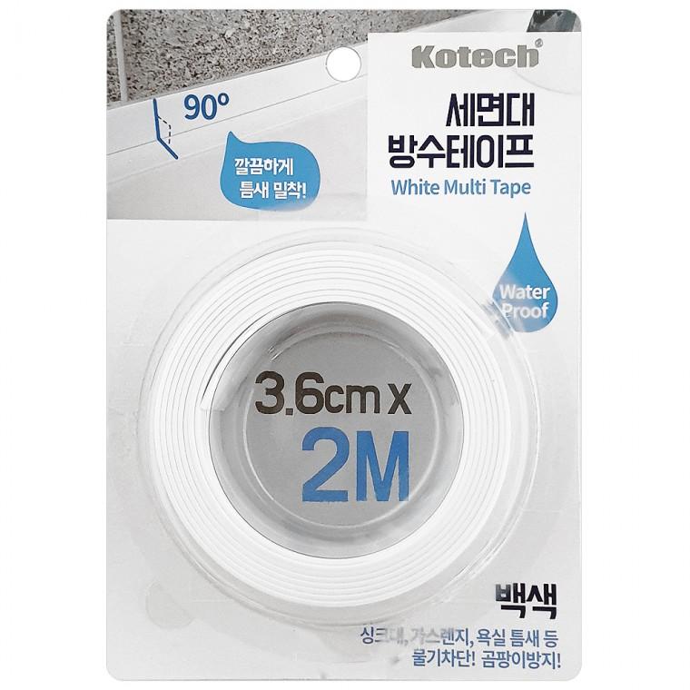 코텍 세면대 방수테이프(백색7508) 3.6cmX2m 틈새막이