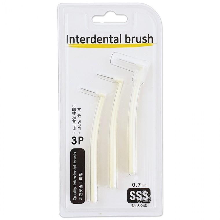 우일 치간칫솔 0.7mm(L타입 3P SSS) 8656 치석브러쉬