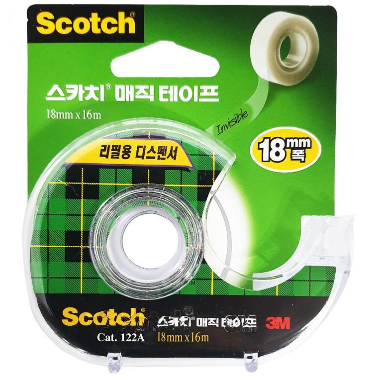3M 스카치 매직테이프 122A(18mmX16M) 투명 접착 메모