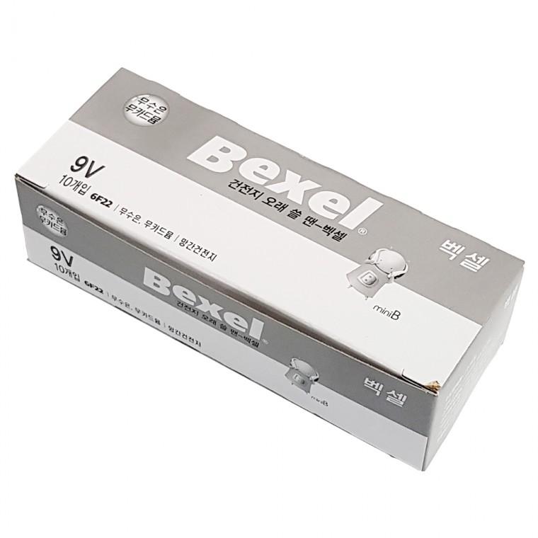 벡셀 9V 망간건전지 x1박스(10개) 배터리 사각건전지