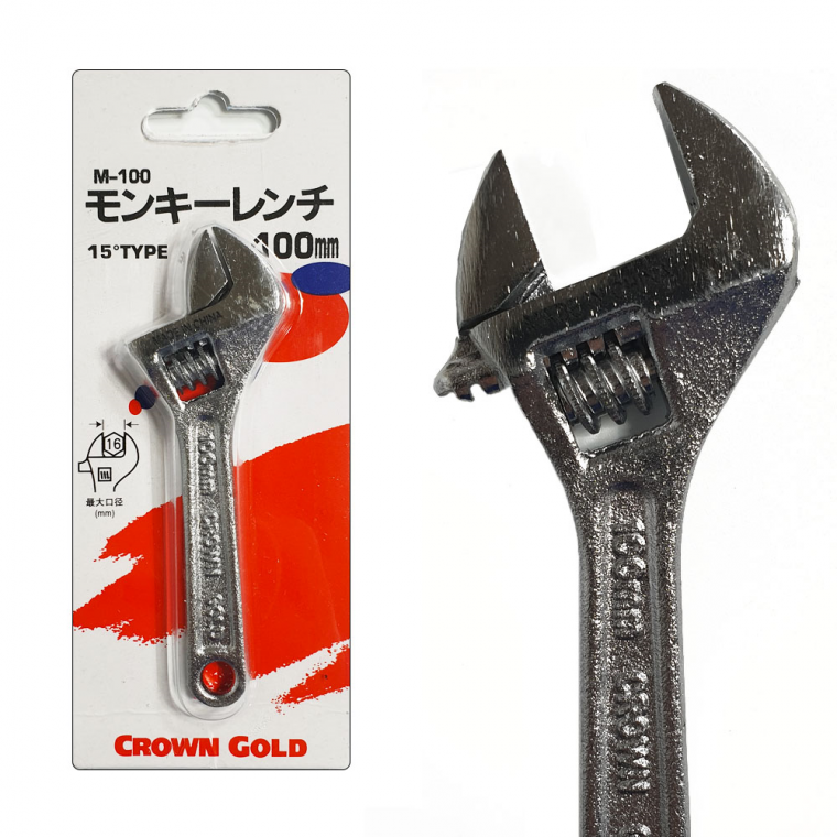 크라운골드 (몽키스패너) 100mm M100 크롬 볼트 너트