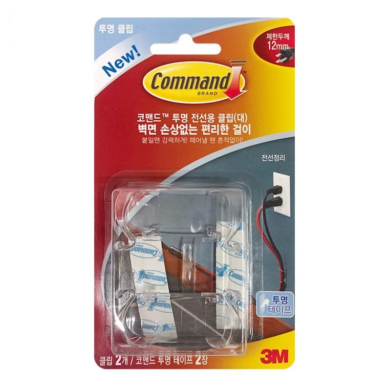3M 투명 전선용 클립(대)2p (17303CLR) 전선정리 고리