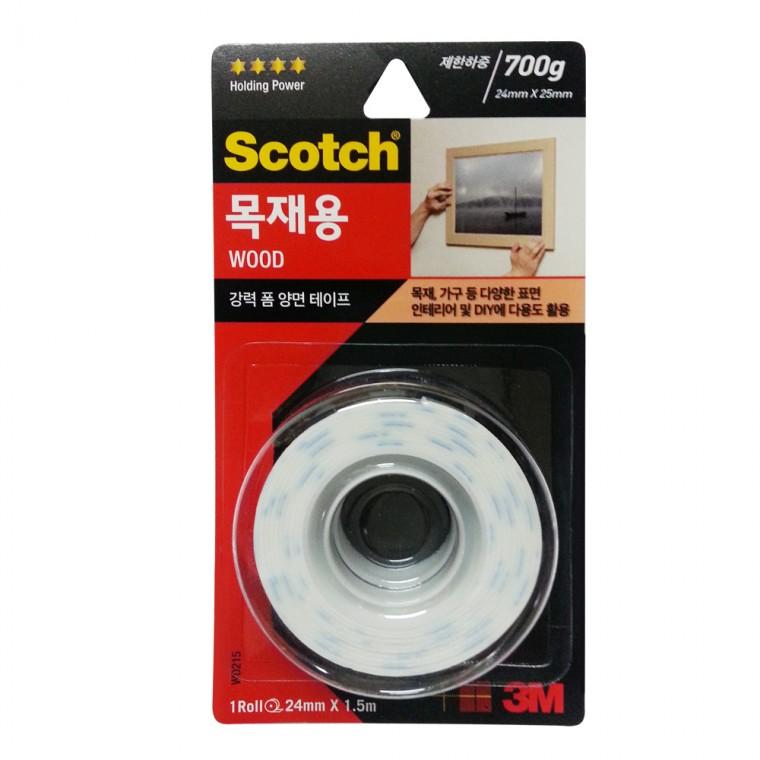 3M 스카치 강력 폼 양면테이프(목재용24x1.5m)WD215