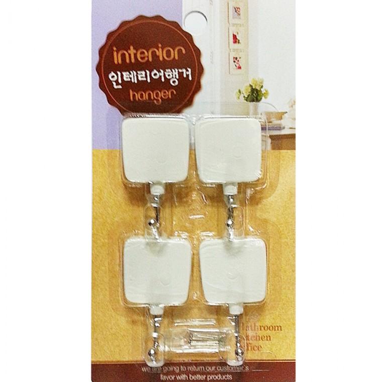 우일 사각행거4p 접착식걸이 후크