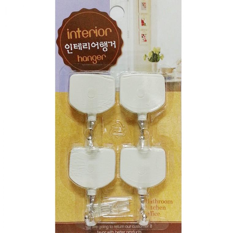 우일 둥근사각행거4p 접착식걸이 후크