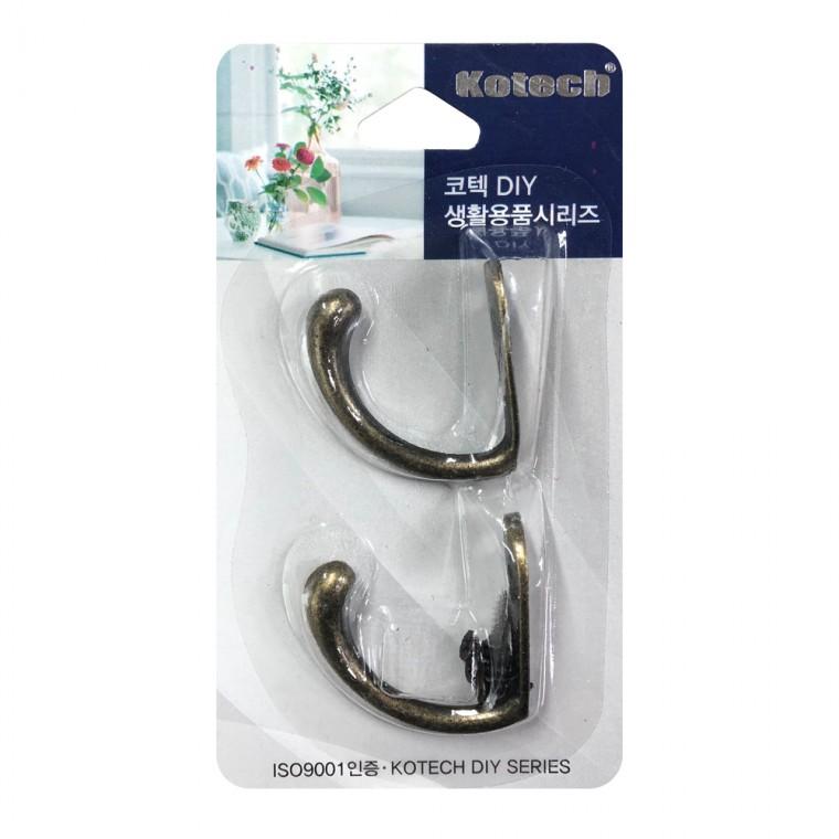 코텍 옷걸이 엔틱2P K-7677 가구 행주 수건걸이 후크