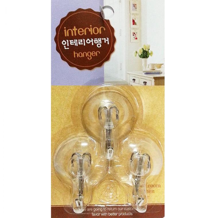 우일 강력흡착행거3P 흡착식걸이 후크