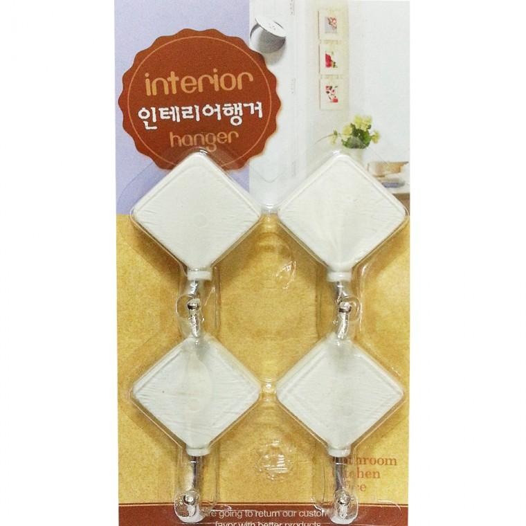 우일 마름모행거4p 접착식걸이 후크