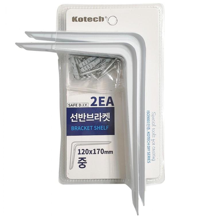 코텍 선반 브라켓 (중2P) K-6907 벽걸이 고정 받침대